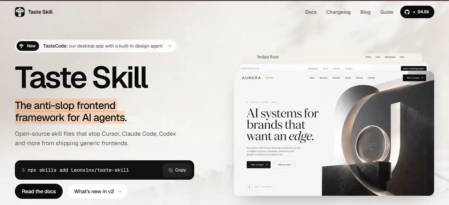 Agent skills for frontend development : Tasteskill.dev