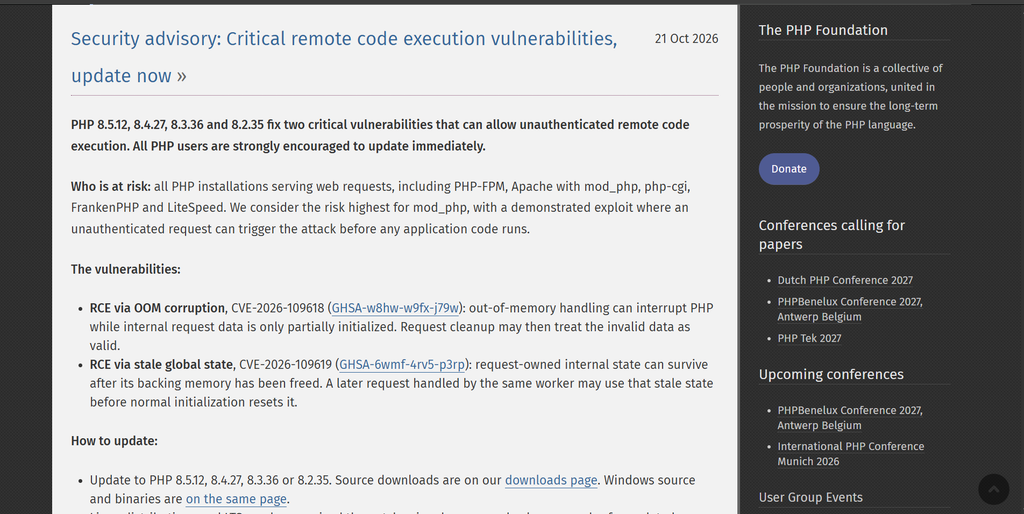 PHP Security Vulnerabilities